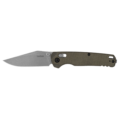 Kershaw Bel Air Clip Point - 3" MagnaCut Stonewash Blade, Olive Micarta Handles - 6106