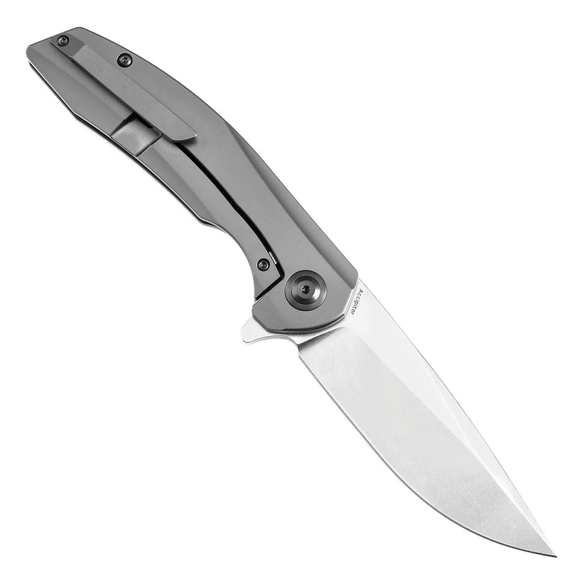 Kansept Accipiter - 3.5" CPM-S35VN Satin, Titanium/Green Carbon Fibre - K1007E1