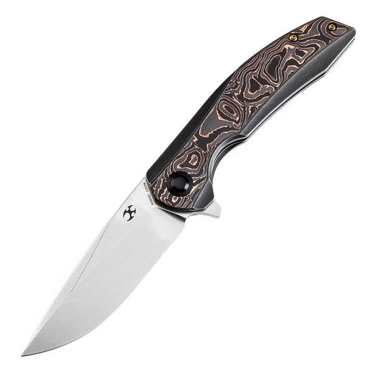 Kansept Accipiter - 3.5" CPM-S35VN Satin, Titanium/Copper Carbon Fibre - K1007E2