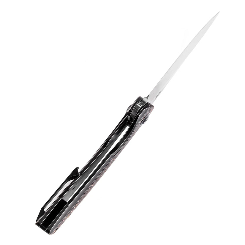 Kansept Accipiter - 3.5" CPM-S35VN Satin, Titanium/Copper Carbon Fibre - K1007E2