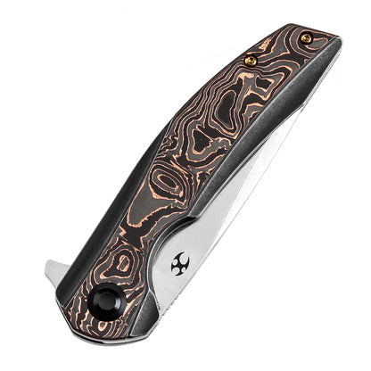 Kansept Accipiter - 3.5" CPM-S35VN Satin, Titanium/Copper Carbon Fibre - K1007E2
