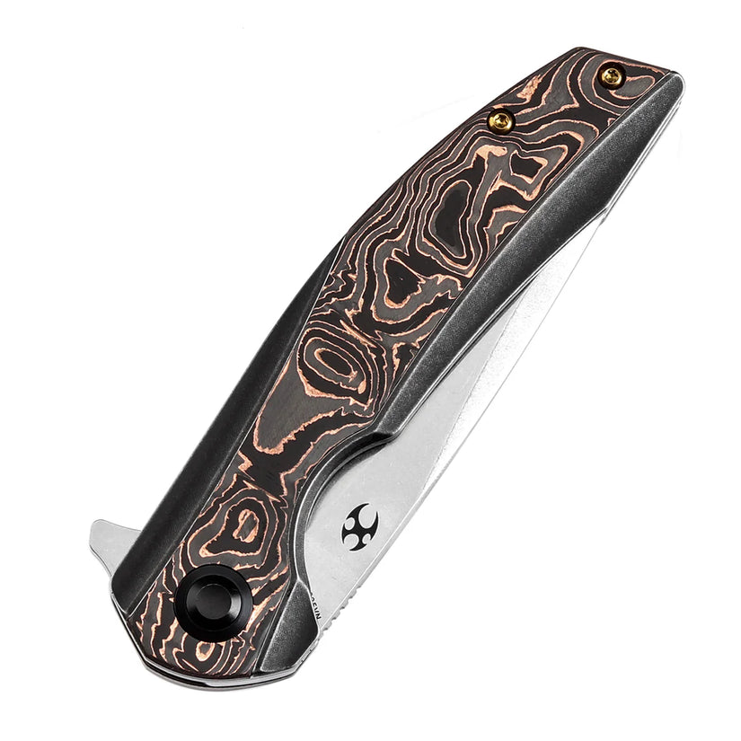Kansept Accipiter - 3.5" CPM-S35VN Satin, Titanium/Copper Carbon Fibre - K1007E2