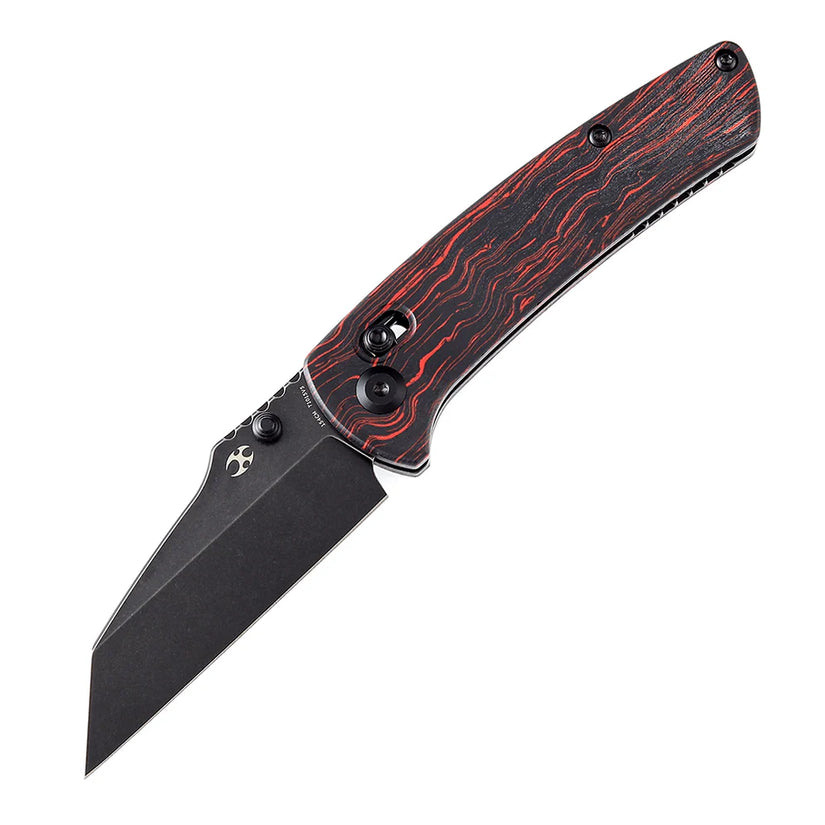 Kansept Main Street - 3.36" 154CM Black Stonewashed Blade, Red G-Mascus Handle - T1015V5