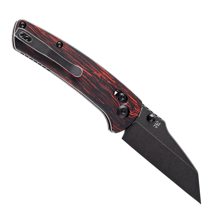 Kansept Main Street - 3.36" 154CM Black Stonewashed Blade, Red G-Mascus Handle - T1015V5