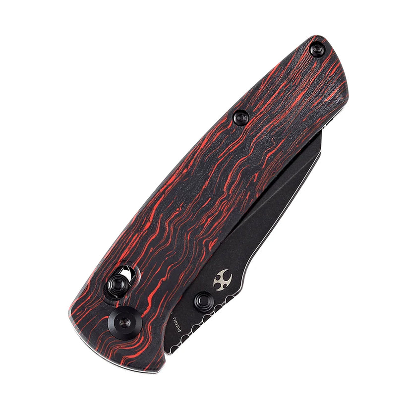 Kansept Main Street - 3.36" 154CM Black Stonewashed Blade, Red G-Mascus Handle - T1015V5