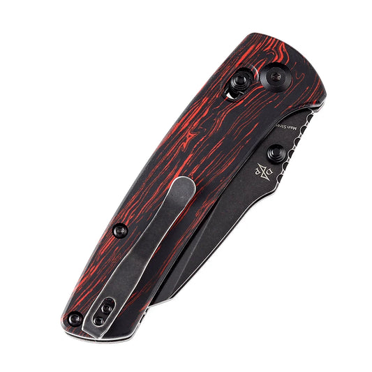Kansept Main Street - 3.36" 154CM Black Stonewashed Blade, Red G-Mascus Handle - T1015V5
