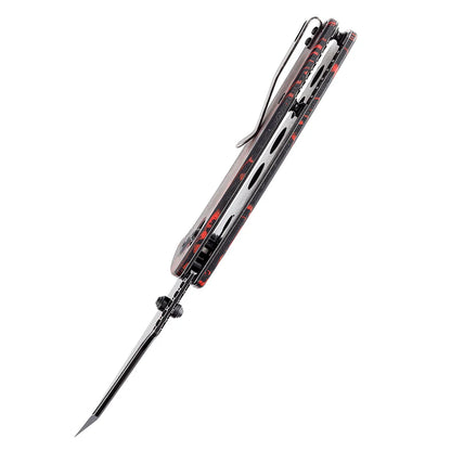Kansept Main Street - 3.36" 154CM Black Stonewashed Blade, Red G-Mascus Handle - T1015V5