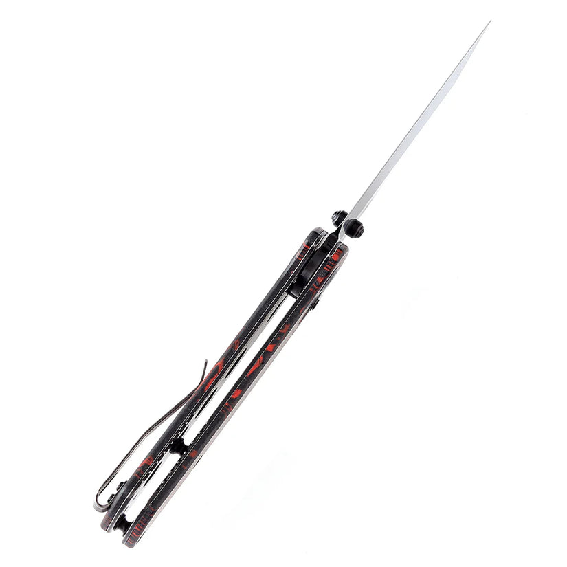 Kansept Main Street - 3.36" 154CM Black Stonewashed Blade, Red G-Mascus Handle - T1015V5