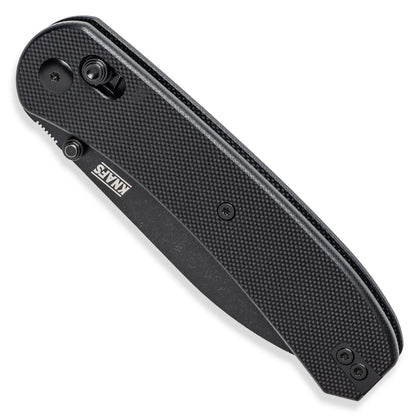 Knafs Lander 2 - 3.25" S35VN Black Stonewashed Blade, Black G-10 Handles, Clutch Lock