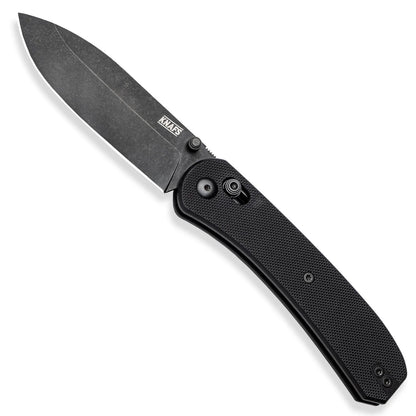 Knafs Lander 2 - 3.25" S35VN Black Stonewashed Blade, Black G-10 Handles, Clutch Lock