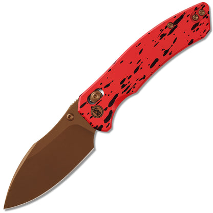 Miguron Norsa - 2.99" D2 Rose Gold PVD Blade, Red/Black Aluminium Handle