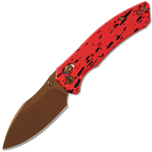 Miguron Norsa - 2.99" D2 Rose Gold PVD Blade, Red/Black Aluminium Handle