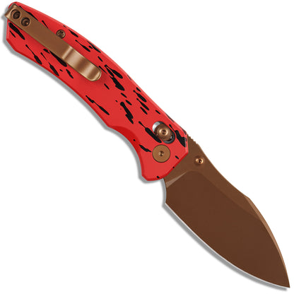 Miguron Norsa - 2.99" D2 Rose Gold PVD Blade, Red/Black Aluminium Handle
