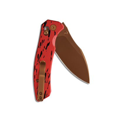 Miguron Norsa - 2.99" D2 Rose Gold PVD Blade, Red/Black Aluminium Handle