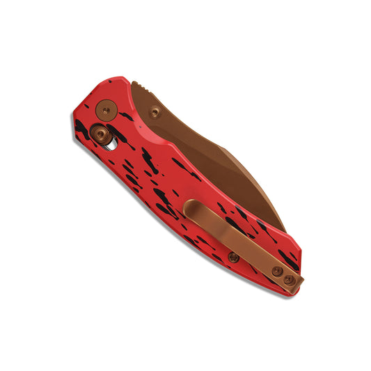 Miguron Norsa - 2.99" D2 Rose Gold PVD Blade, Red/Black Aluminium Handle
