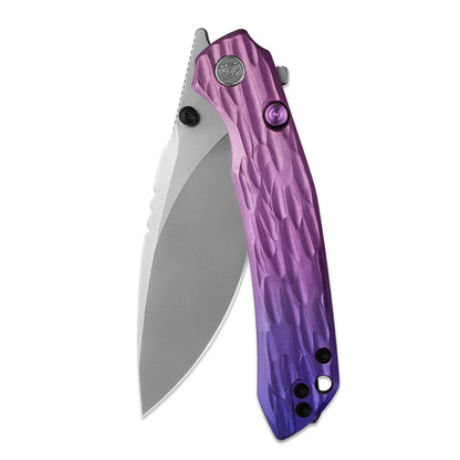 Miguron Celora - 3.3" 19C27 Stonewash Blade, Aluminium Gradient Anodised Purple Handle