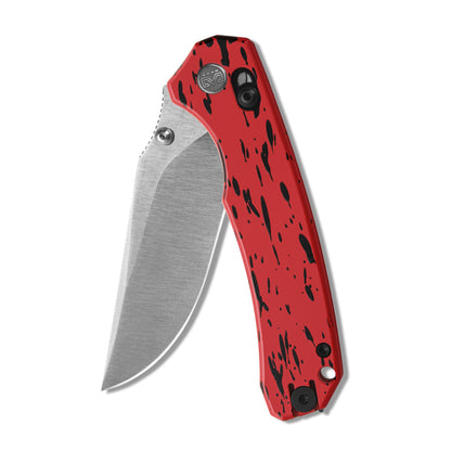 Miguron Thaly - 3.11" D2 Satin Blade, Red/Black Aluminium Handle