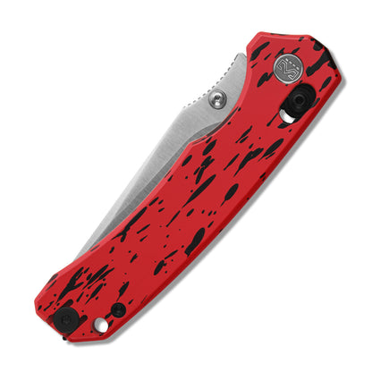 Miguron Thaly - 3.11" D2 Satin Blade, Red/Black Aluminium Handle