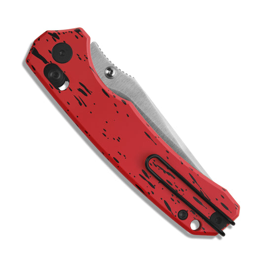 Miguron Thaly - 3.11" D2 Satin Blade, Red/Black Aluminium Handle