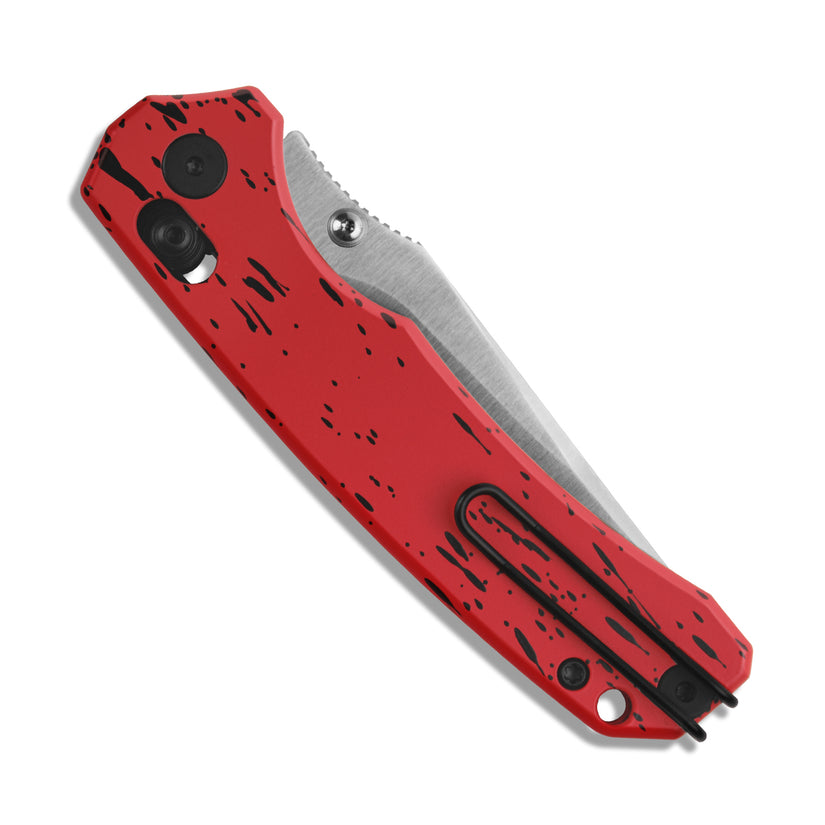 Miguron Thaly - 3.11" D2 Satin Blade, Red/Black Aluminium Handle