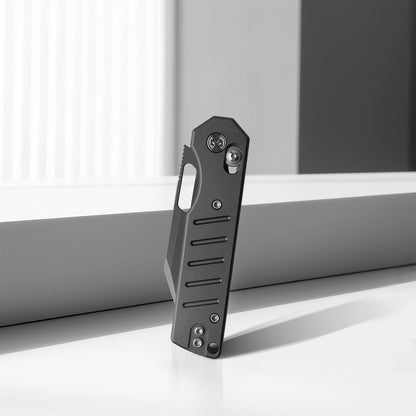 Miguron Gatov - 2.81" D2 Dark Grey PVD Blade, Dark Grey PVD Aluminium Handle