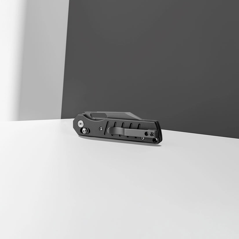 Miguron Gatov - 2.81" D2 Dark Grey PVD Blade, Dark Grey PVD Aluminium Handle