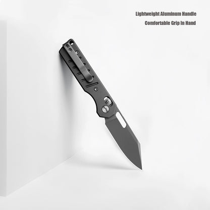 Miguron Gatov - 2.81" D2 Dark Grey PVD Blade, Dark Grey PVD Aluminium Handle
