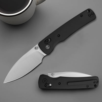 Miguron Vakor - 3.15" M390 Satin Blade, Black PVD Titanium Handle. MGR-633ABK