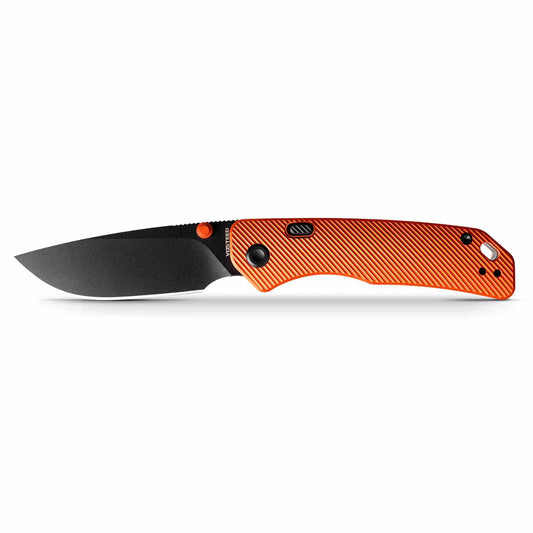 Vosteed Marten A1606 - 2.98" 154CM Black Stonewash Blade, Orange Aluminium Handle