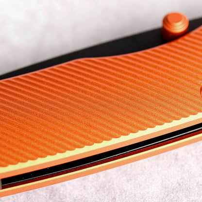 Vosteed Marten A1606 - 2.98" 154CM Black Stonewash Blade, Orange Aluminium Handle