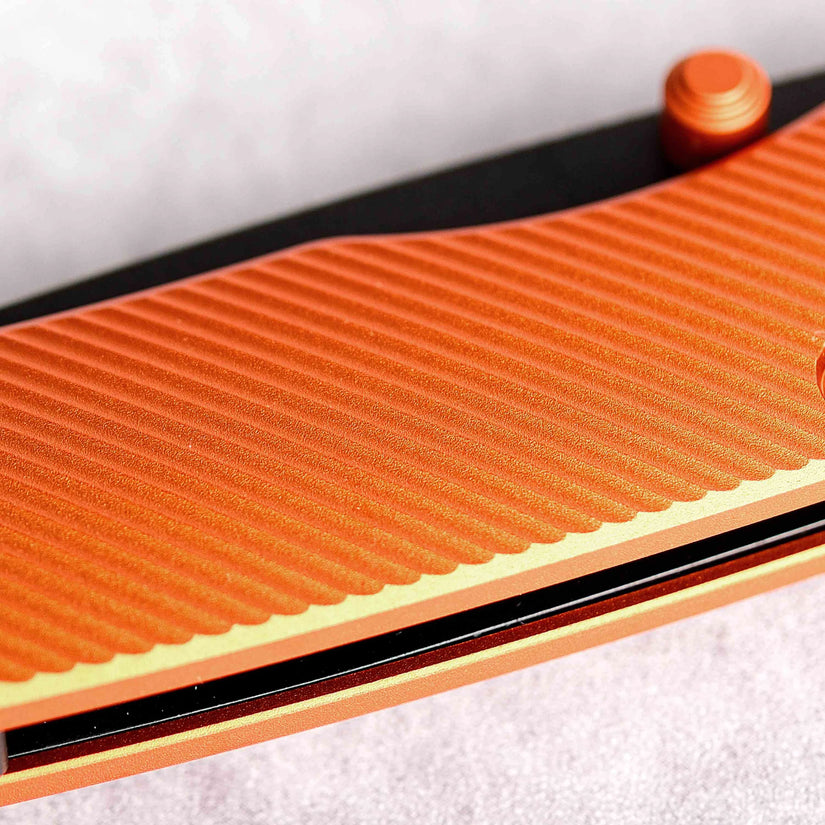 Vosteed Marten A1606 - 2.98" 154CM Black Stonewash Blade, Orange Aluminium Handle