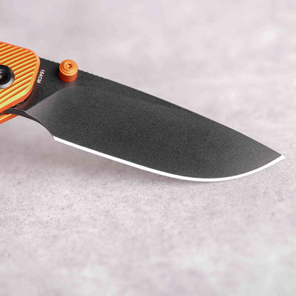 Vosteed Marten A1606 - 2.98" 154CM Black Stonewash Blade, Orange Aluminium Handle