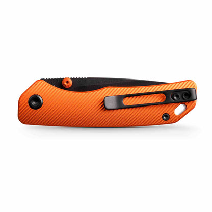 Vosteed Marten A1606 - 2.98" 154CM Black Stonewash Blade, Orange Aluminium Handle