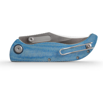 Vosteed Naga A3901 - 3.47" S35VN Satin Blade, Blue Micarta Handle