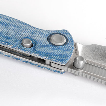 Vosteed Naga A3901 - 3.47" S35VN Satin Blade, Blue Micarta Handle
