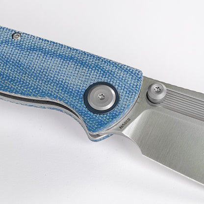 Vosteed Naga A3901 - 3.47" S35VN Satin Blade, Blue Micarta Handle