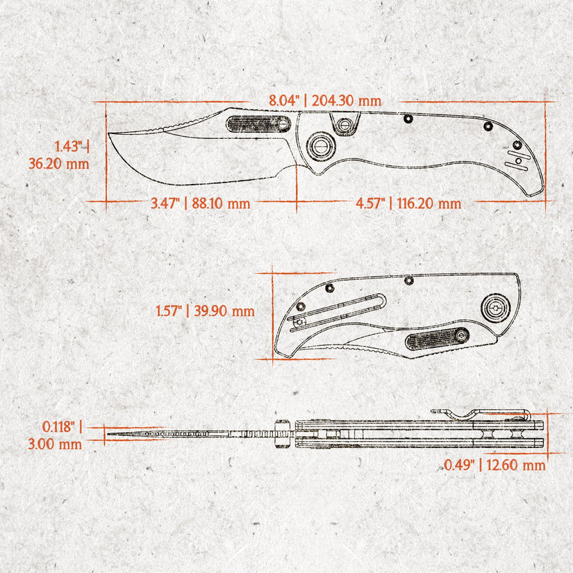 Vosteed Naga A3901 - 3.47" S35VN Satin Blade, Blue Micarta Handle