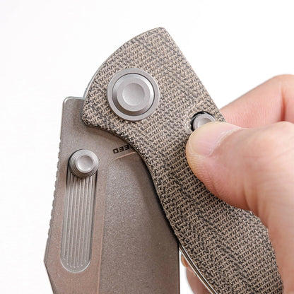 Vosteed Naga A3902 - 3.47" S35VN Stonewash Blade, Green Micarta Handle
