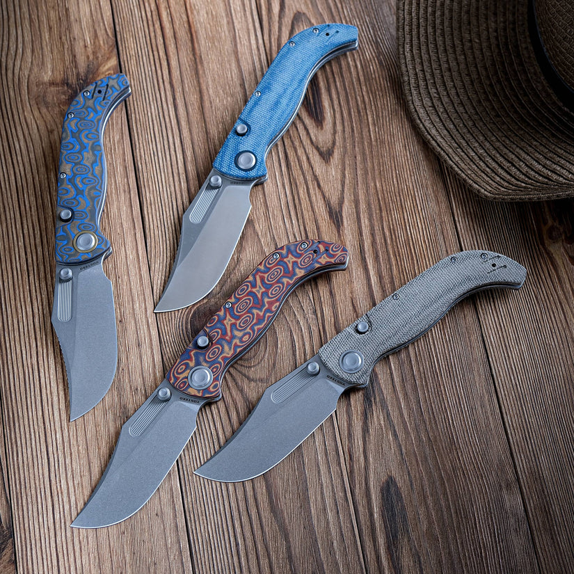 Vosteed Naga A3902 - 3.47" S35VN Stonewash Blade, Green Micarta Handle