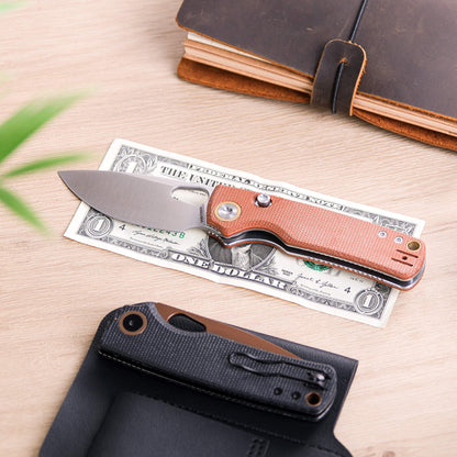 Vosteed Porcupine A2604 - 2.99" 14C28N Satin Blade, Brown Micarta Handle