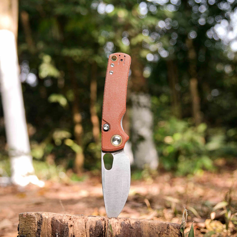 Vosteed Porcupine A2604 - 2.99" 14C28N Satin Blade, Brown Micarta Handle