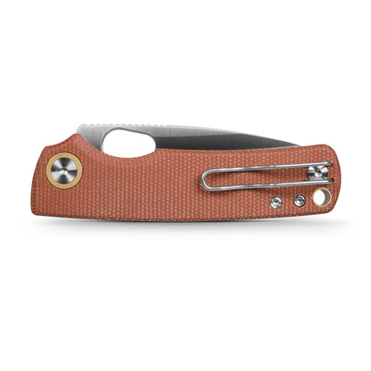 Vosteed Porcupine A2604 - 2.99" 14C28N Satin Blade, Brown Micarta Handle
