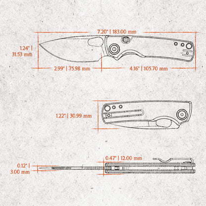 Vosteed Porcupine A2604 - 2.99" 14C28N Satin Blade, Brown Micarta Handle