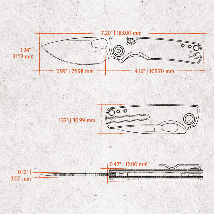 Vosteed Porcupine A2604 - 2.99" 14C28N Satin Blade, Brown Micarta Handle