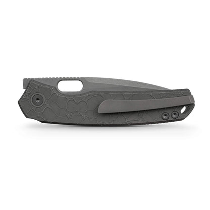 Vosteed Psyop A2222 - 3.32" Elmax Acid Wash & Stonewash Blade, Titanium Handle