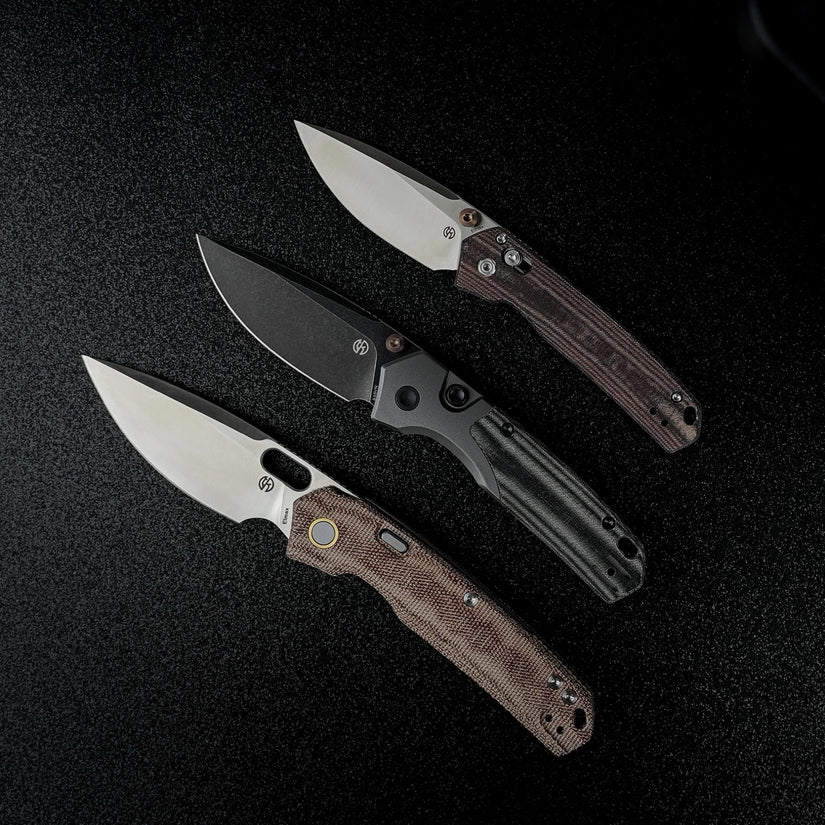 Vosteed Psyop 299 A2219 - 2.99" S35VN Black Stonewash Blade, Black Micarta & Titanium Handle