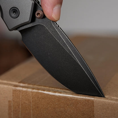 Vosteed Psyop 299 A2219 - 2.99" S35VN Black Stonewash Blade, Black Micarta & Titanium Handle