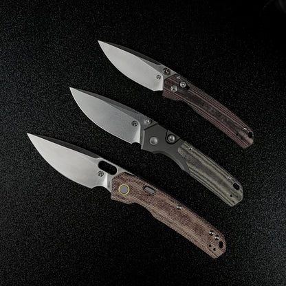 Vosteed Psyop 299 A2220 - 2.99" S35VN Stonewash Blade, Green Micarta & Titanium Handle