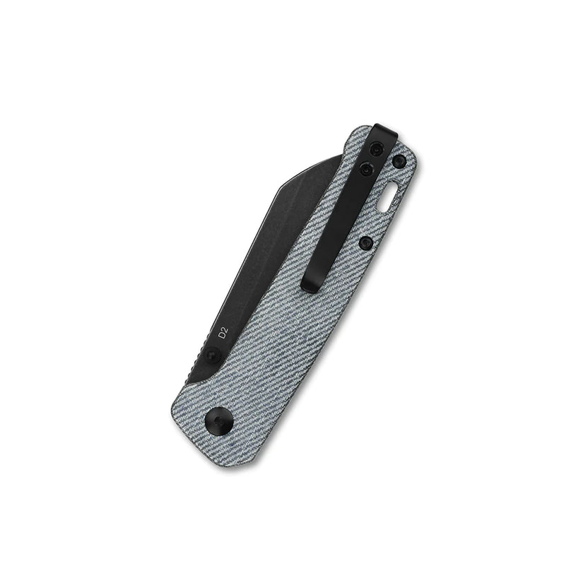 QSP Penguin - 3.06" D2 Black Stonewashed Blade, Denim Micarta Handle - QS130-B2