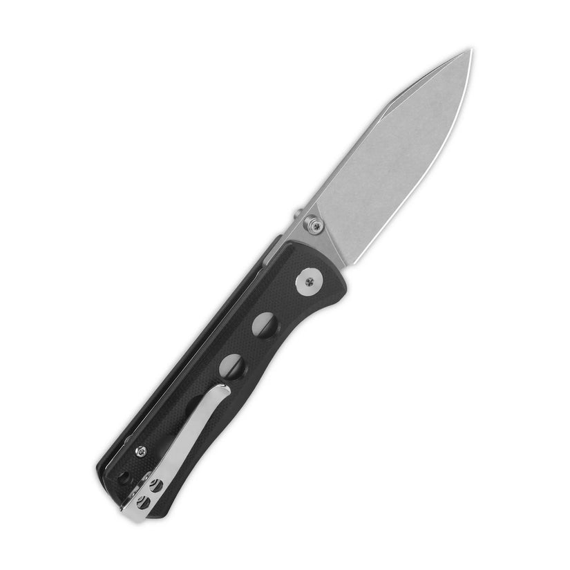 QSP Canary Folder - 2.84" 14C28N Stonewashed Blade, Black G10 Handle - QS150-A1